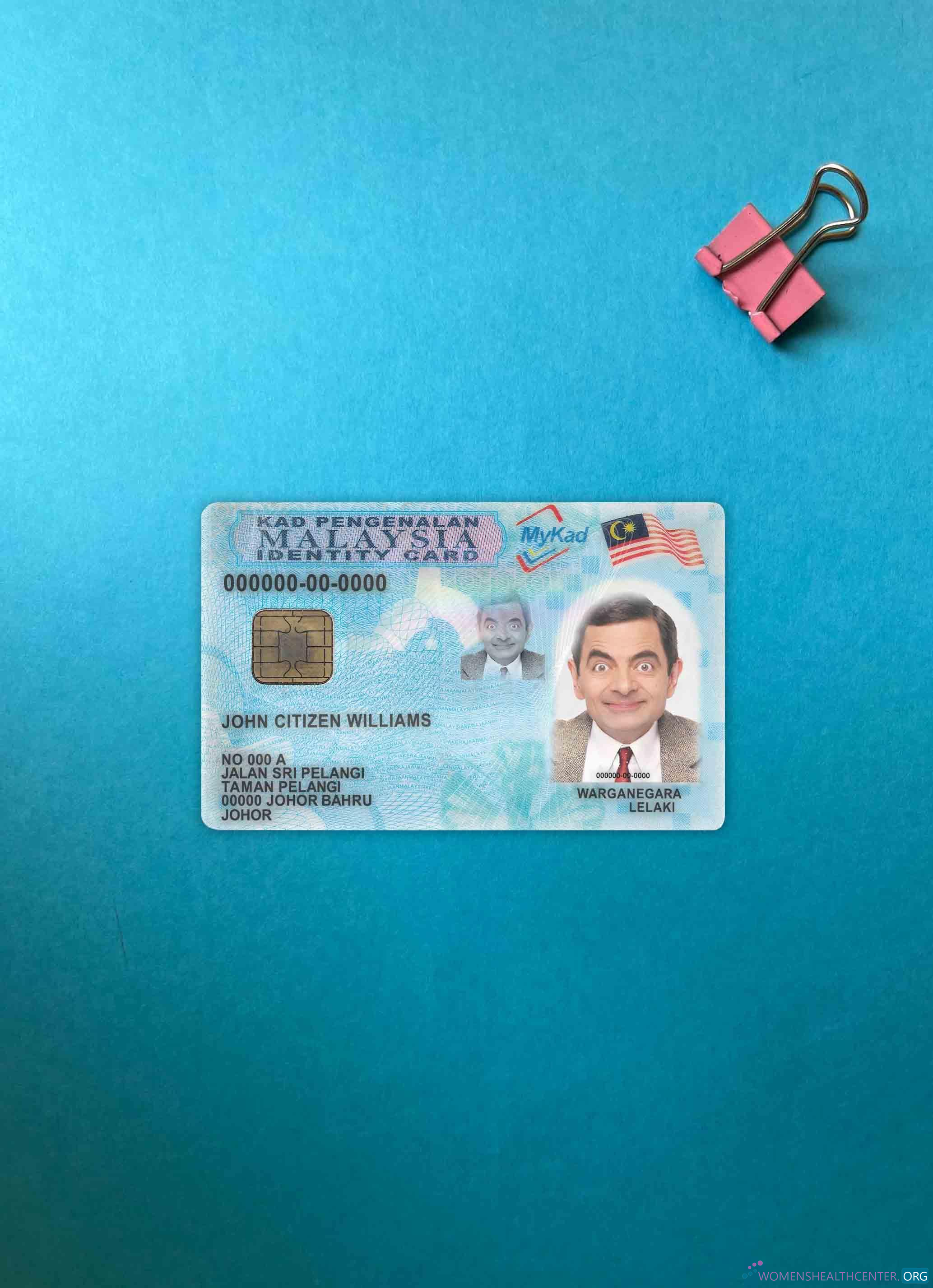 Download Malaysia ID (2012 – present) photolook FRONT Photoshop template